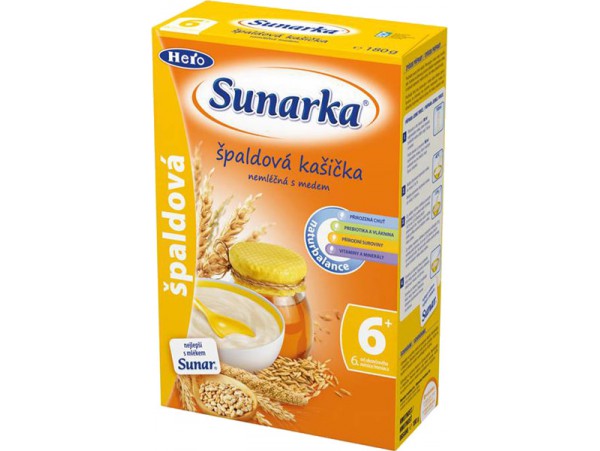 Sunarka пшеничная безмолочная каша с медом 180 г